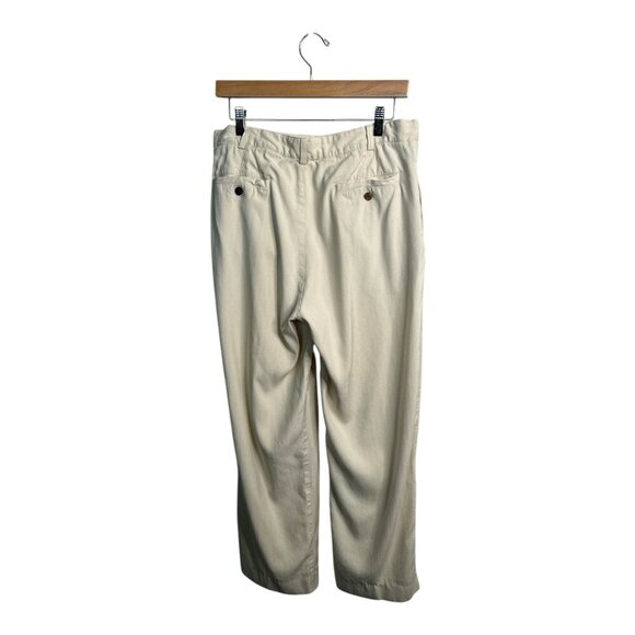 JOSEPH & FEISS Mens Tan SILK Pleated Dress/Casual Slacks Pants Sz 34/29 Vacation - Picture 3 of 12